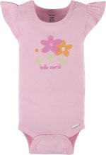 Gerber baby-girls 4-pack Short Sleeve Onesies Bodysuits - Image 2